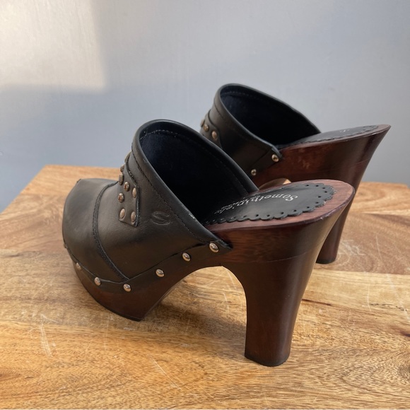 Vintage Somethin’ Else By Sketchers Wooden Clog Heels - Picture 6 of 11